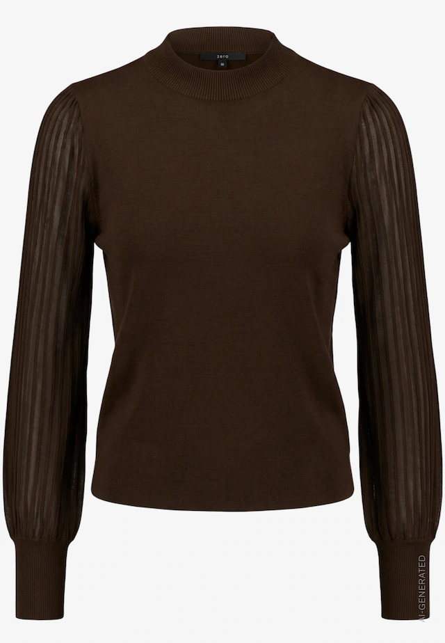 Zero Strickpullover mit transparenten Ärmeln