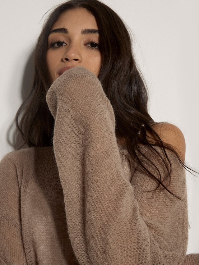 Apricot Strickpullover »Leichter, gebürsteter Oversize-Pullover« mit U-Boot-Ausschnitt