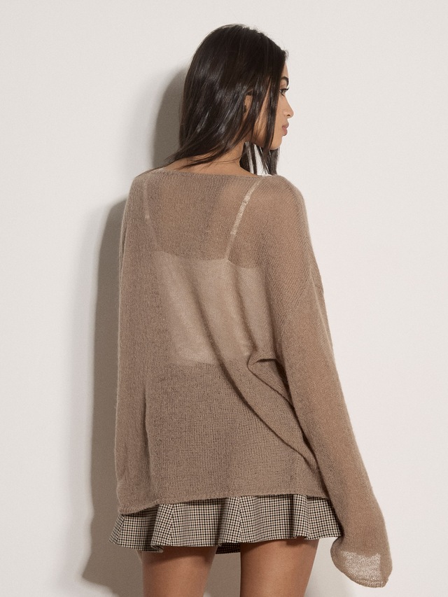 Apricot Strickpullover »Leichter, gebürsteter Oversize-Pullover« mit U-Boot-Ausschnitt