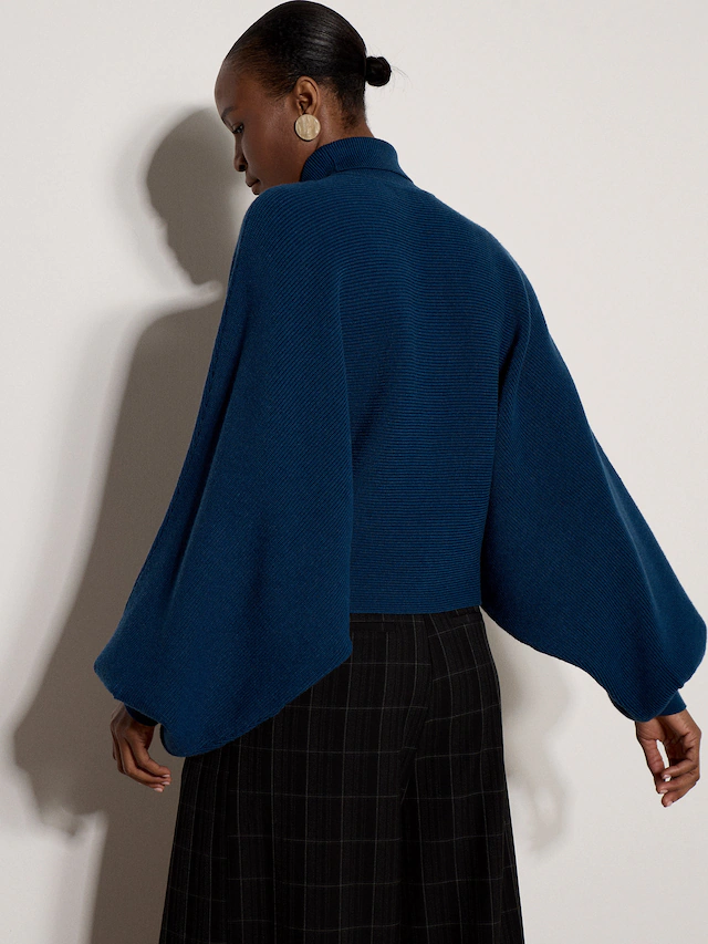 Apricot Fledermauspullover »Gestrickter Cape-Pullover mit Fledermausärmeln« mit Rollkragen