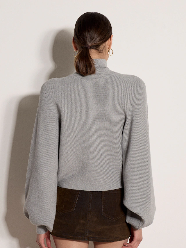 Apricot Fledermauspullover »Gestrickter Cape-Pullover mit Fledermausärmeln« mit Rollkragen