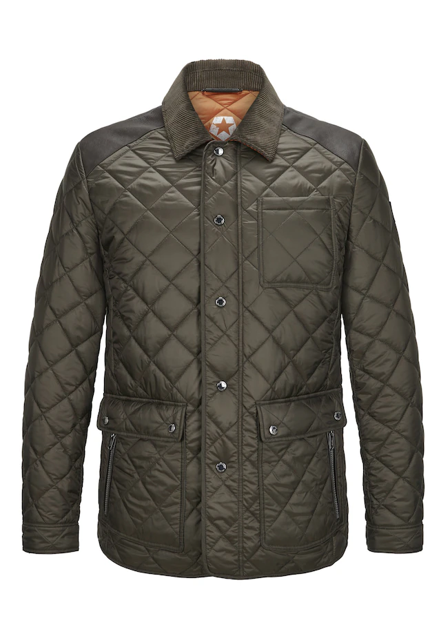 Milestone Steppjacke »MSSantos« ohne Kapuze Ledereinsätze an Schultern und Ellbogen