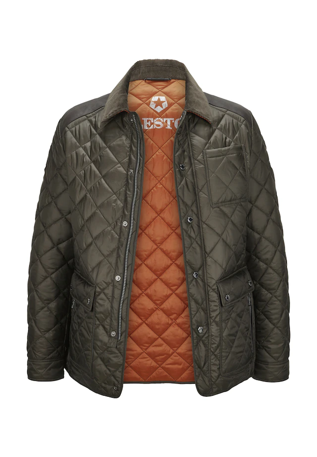 Milestone Steppjacke »MSSantos« ohne Kapuze Ledereinsätze an Schultern und Ellbogen
