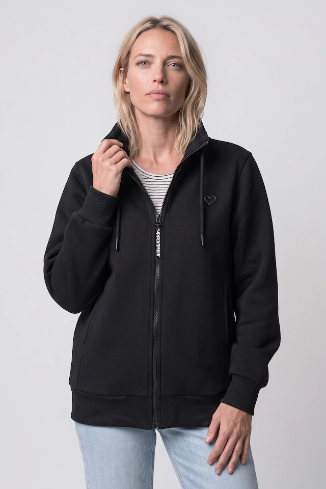 Alife & Kickin Sweatjacke »Damen LisbethAK A Sweatjacke, Jacke« kurze Zip-Jacke mit Stehkragen und Kordelzug im Streetwear-Look