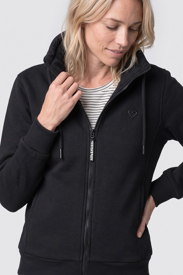 Alife & Kickin Sweatjacke »Damen LisbethAK A Sweatjacke, Jacke« kurze Zip-Jacke mit Stehkragen und Kordelzug im Streetwear-Look