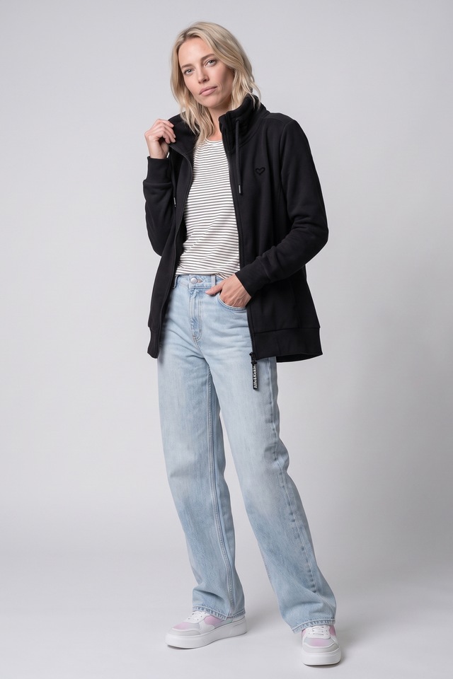 Alife & Kickin Sweatjacke »Damen LisbethAK A Sweatjacke, Jacke« kurze Zip-Jacke mit Stehkragen und Kordelzug im Streetwear-Look