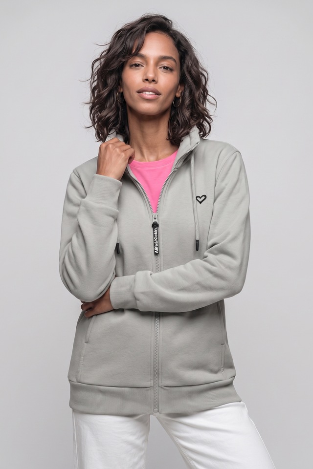 Alife & Kickin Sweatjacke »Damen LisbethAK A Sweatjacke, Jacke« kurze Zip-Jacke mit Stehkragen und Kordelzug im Streetwear-Look