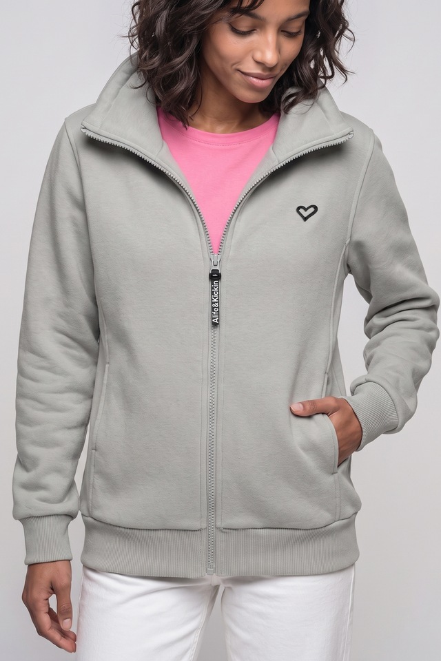 Alife & Kickin Sweatjacke »Damen LisbethAK A Sweatjacke, Jacke« kurze Zip-Jacke mit Stehkragen und Kordelzug im Streetwear-Look