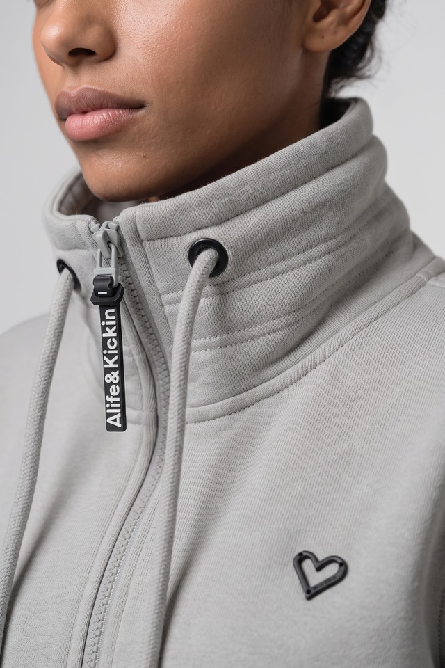 Alife & Kickin Sweatjacke »Damen LisbethAK A Sweatjacke, Jacke« kurze Zip-Jacke mit Stehkragen und Kordelzug im Streetwear-Look