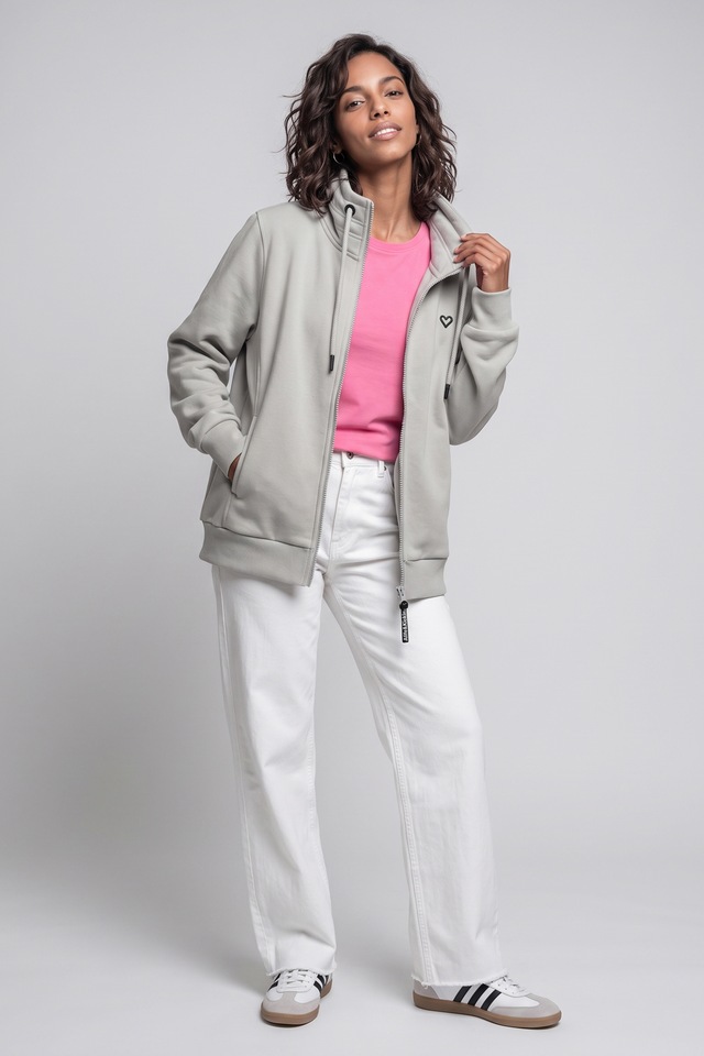 Alife & Kickin Sweatjacke »Damen LisbethAK A Sweatjacke, Jacke« kurze Zip-Jacke mit Stehkragen und Kordelzug im Streetwear-Look