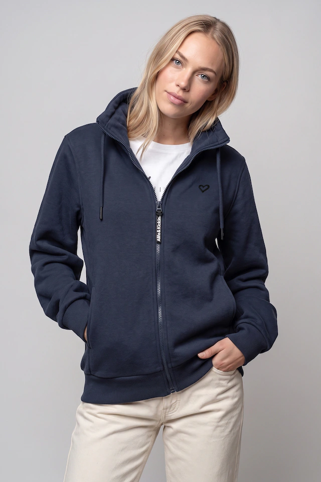 Alife & Kickin Sweatjacke »Damen LisbethAK A Sweatjacke, Jacke« kurze Zip-Jacke mit Stehkragen und Kordelzug im Streetwear-Look