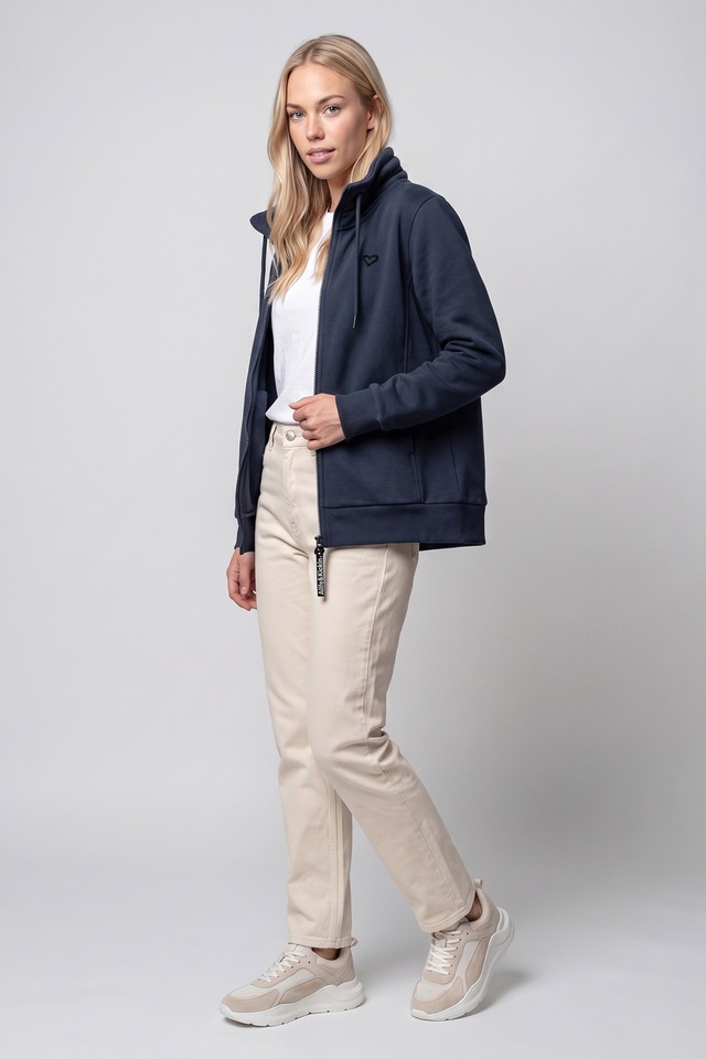 Alife & Kickin Sweatjacke »Damen LisbethAK A Sweatjacke, Jacke« kurze Zip-Jacke mit Stehkragen und Kordelzug im Streetwear-Look
