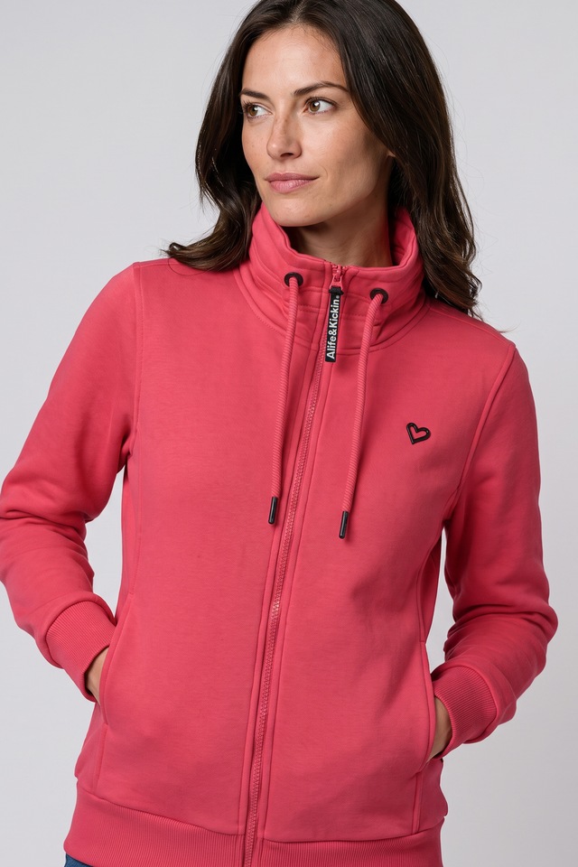 Alife & Kickin Sweatjacke »Damen LisbethAK A Sweatjacke, Jacke« kurze Zip-Jacke mit Stehkragen und Kordelzug im Streetwear-Look