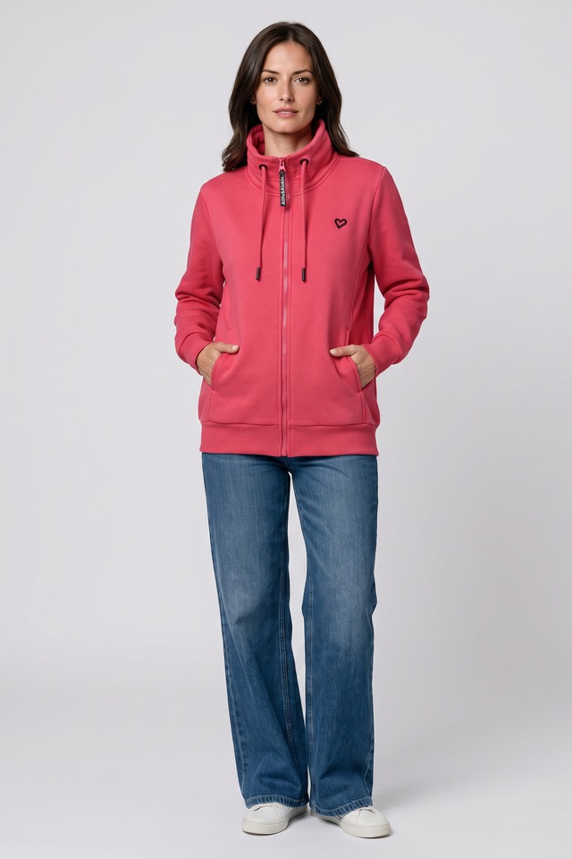 Alife & Kickin Sweatjacke »Damen LisbethAK A Sweatjacke, Jacke« kurze Zip-Jacke mit Stehkragen und Kordelzug im Streetwear-Look