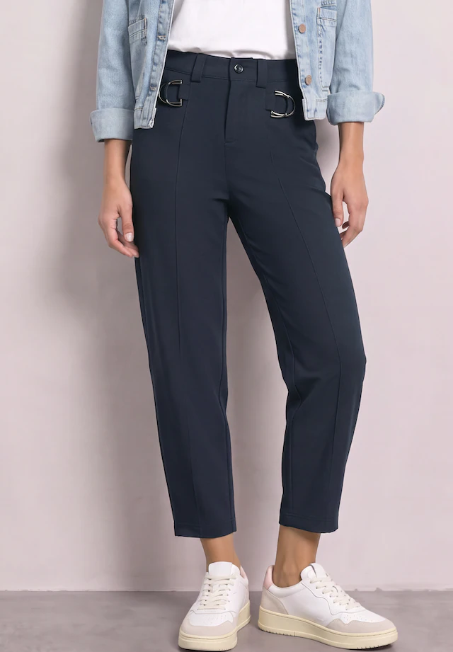 STREET ONE Stoffhose mit Schnallen