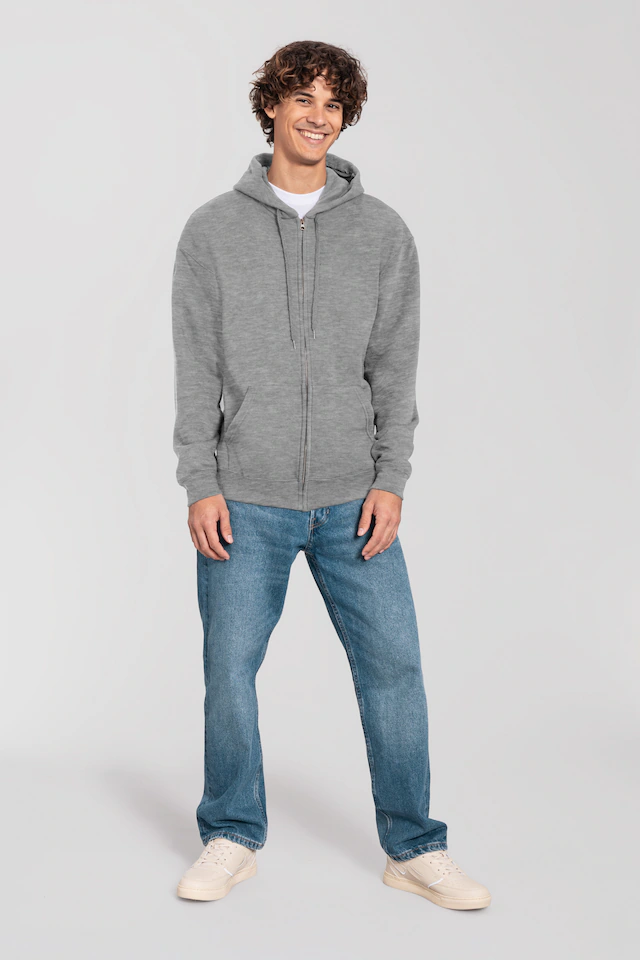 Fruit of the Loom Kapuzensweatjacke »Iconic Premium Hooded Sweat Jacket« mit Kordelzug, meliert, normal geschnitten