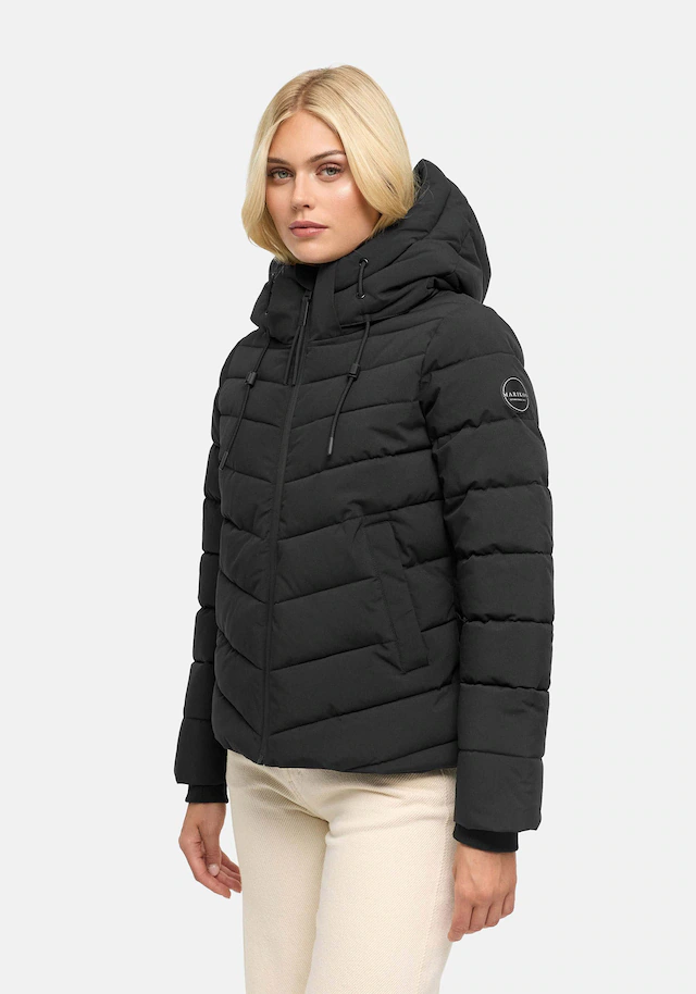 Marikoo Winterjacke »Nobiruu« mit Kapuze Winterjacke mit Kapuze und diagonaler Steppoptik