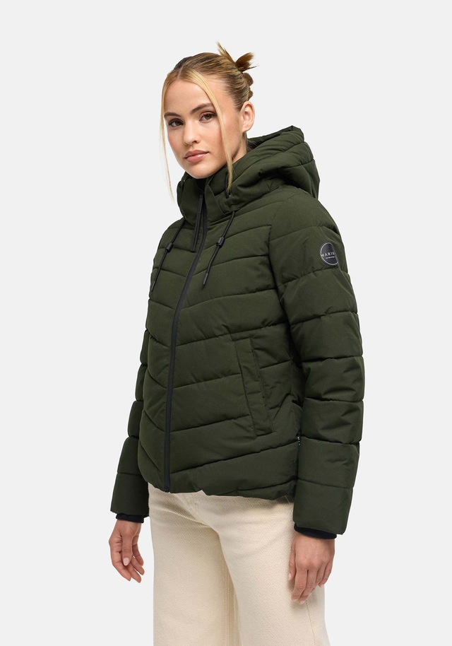 Marikoo Winterjacke »Nobiruu« mit Kapuze Winterjacke mit Kapuze und diagonaler Steppoptik