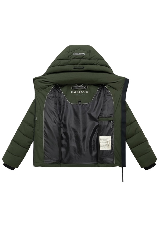 Marikoo Winterjacke »Nobiruu« mit Kapuze Winterjacke mit Kapuze und diagonaler Steppoptik