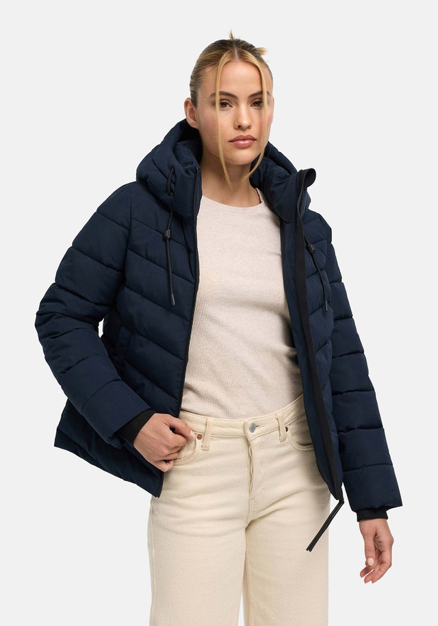 Marikoo Winterjacke »Nobiruu« mit Kapuze Winterjacke mit Kapuze und diagonaler Steppoptik