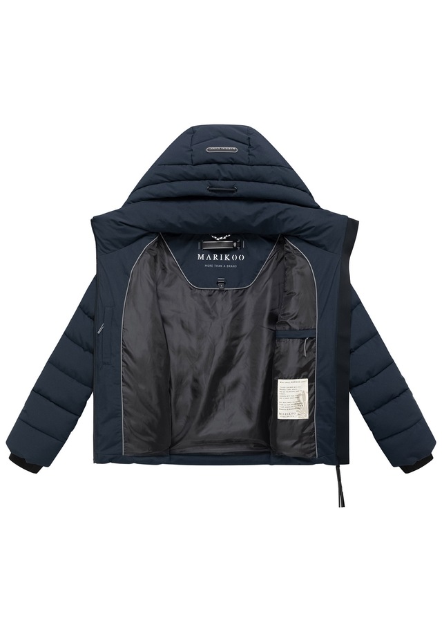 Marikoo Winterjacke »Nobiruu« mit Kapuze Winterjacke mit Kapuze und diagonaler Steppoptik