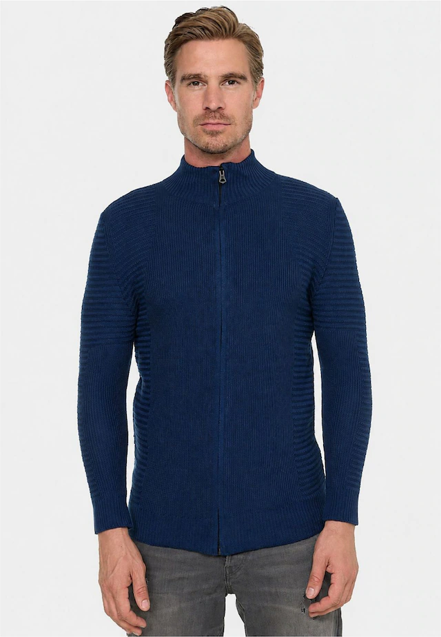 Rusty Neal Strickjacke »Knitwear« mit klassischem Stehkragen