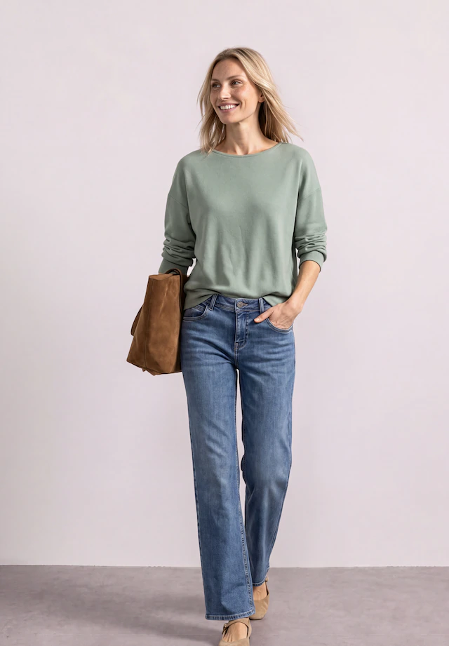 STREET ONE Langarmshirt aus Jersey in Unifarbe