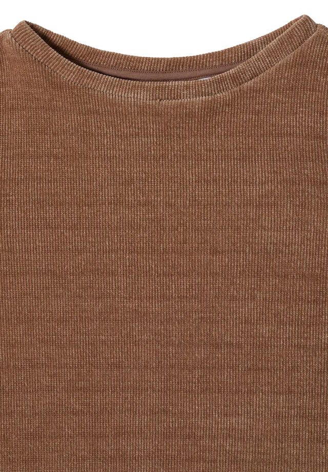 Cecil 3/4-Arm-Shirt aus Cord mit Boat Neck