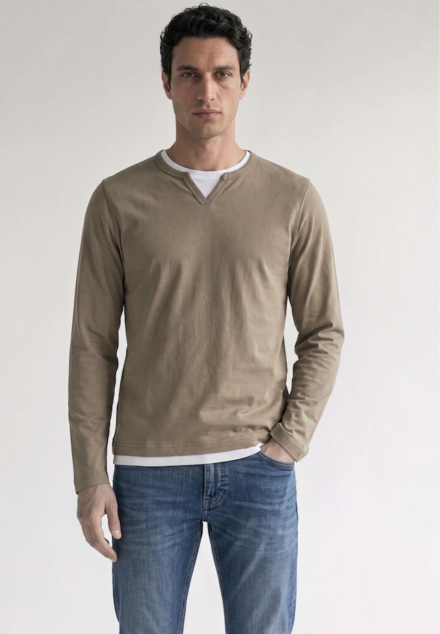 STREET ONE MEN Langarmshirt aus reiner Baumwolle