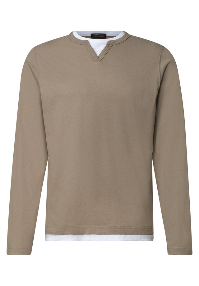 STREET ONE MEN Langarmshirt aus reiner Baumwolle