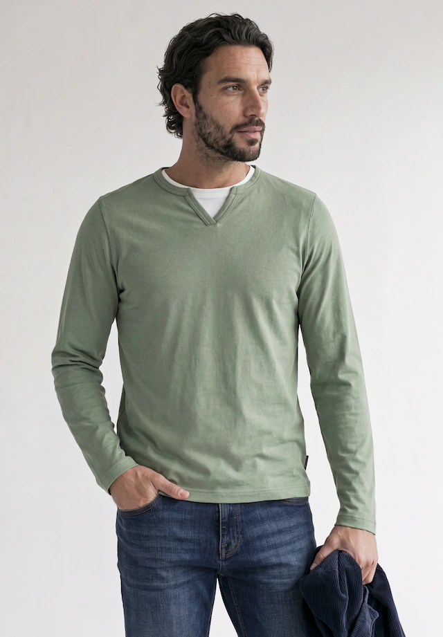 STREET ONE MEN Langarmshirt aus reiner Baumwolle