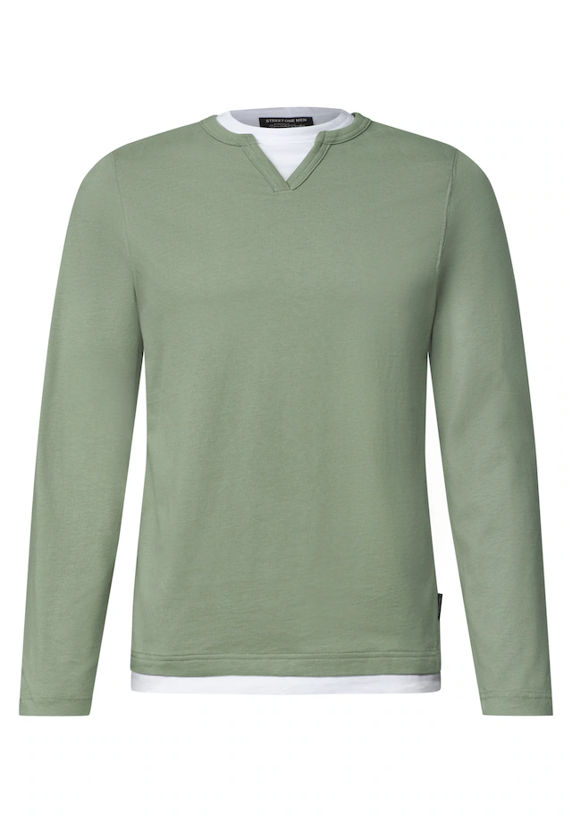 STREET ONE MEN Langarmshirt aus reiner Baumwolle