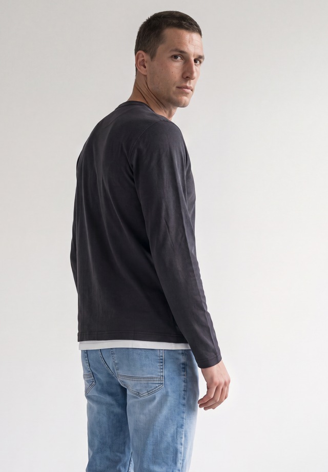 STREET ONE MEN Langarmshirt aus reiner Baumwolle