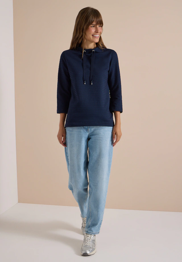 Cecil 3/4-Arm-Shirt aus softem Materialmix