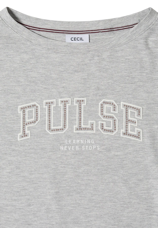 Cecil 3/4-Arm-Shirt mit Boat Neck und Print / Wording Artwork