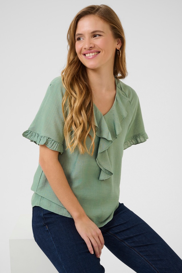 KAFFE Kurzarmbluse »Damen Bluse kurzarm KAmariana«
