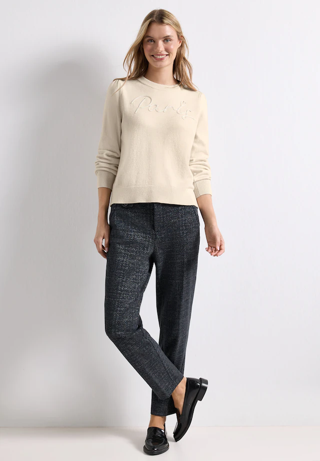 STREET ONE Rundhalspullover aus softem Materialmix