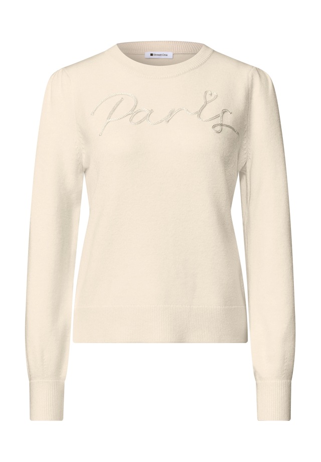STREET ONE Rundhalspullover aus softem Materialmix