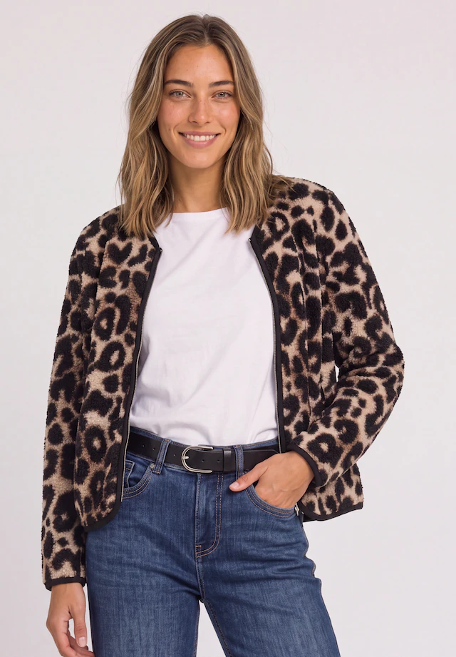 STREET ONE Fellimitatjacke ohne Kapuze mit allover Print