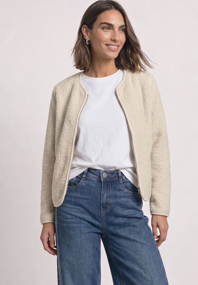 STREET ONE Fellimitatjacke ohne Kapuze mit innerem wärmendem Teddyfell