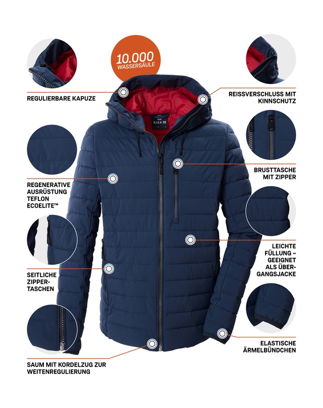 G.I.G.A. DX by killtec Steppjacke »GW 15 MN QLTD JCKT« Winddichte, wasserabweisende Herren Steppjacke mit Teflon EcoElite™