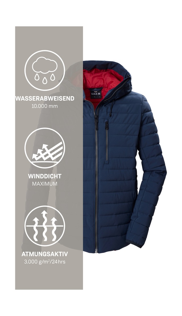 G.I.G.A. DX by killtec Steppjacke »GW 15 MN QLTD JCKT« Winddichte, wasserabweisende Herren Steppjacke mit Teflon EcoElite™