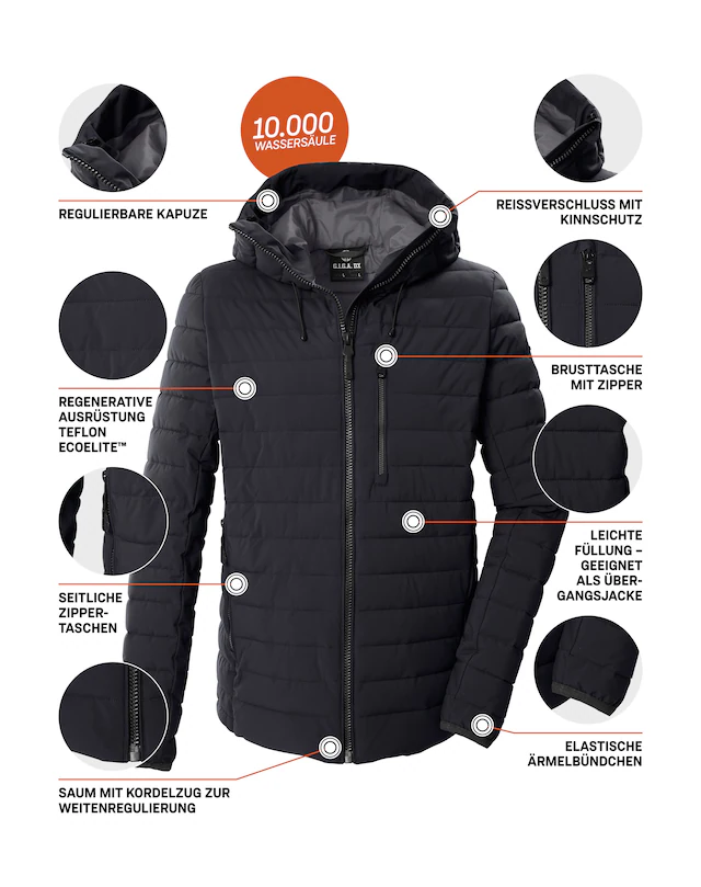 G.I.G.A. DX by killtec Steppjacke »GW 15 MN QLTD JCKT« Winddichte, wasserabweisende Herren Steppjacke mit Teflon EcoElite™
