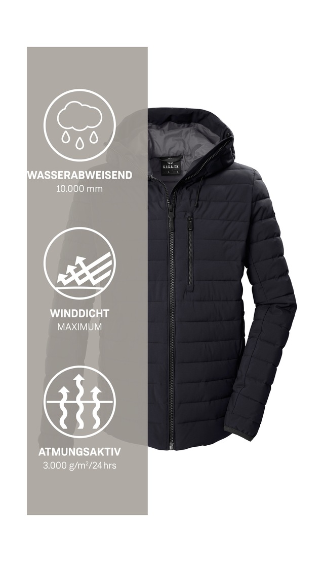 G.I.G.A. DX by killtec Steppjacke »GW 15 MN QLTD JCKT« Winddichte, wasserabweisende Herren Steppjacke mit Teflon EcoElite™