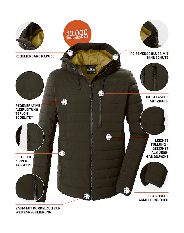 G.I.G.A. DX by killtec Steppjacke »GW 15 MN QLTD JCKT« Winddichte, wasserabweisende Herren Steppjacke mit Teflon EcoElite™