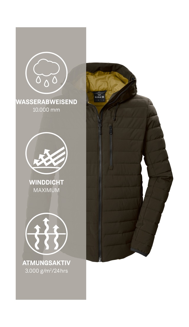 G.I.G.A. DX by killtec Steppjacke »GW 15 MN QLTD JCKT« Winddichte, wasserabweisende Herren Steppjacke mit Teflon EcoElite™