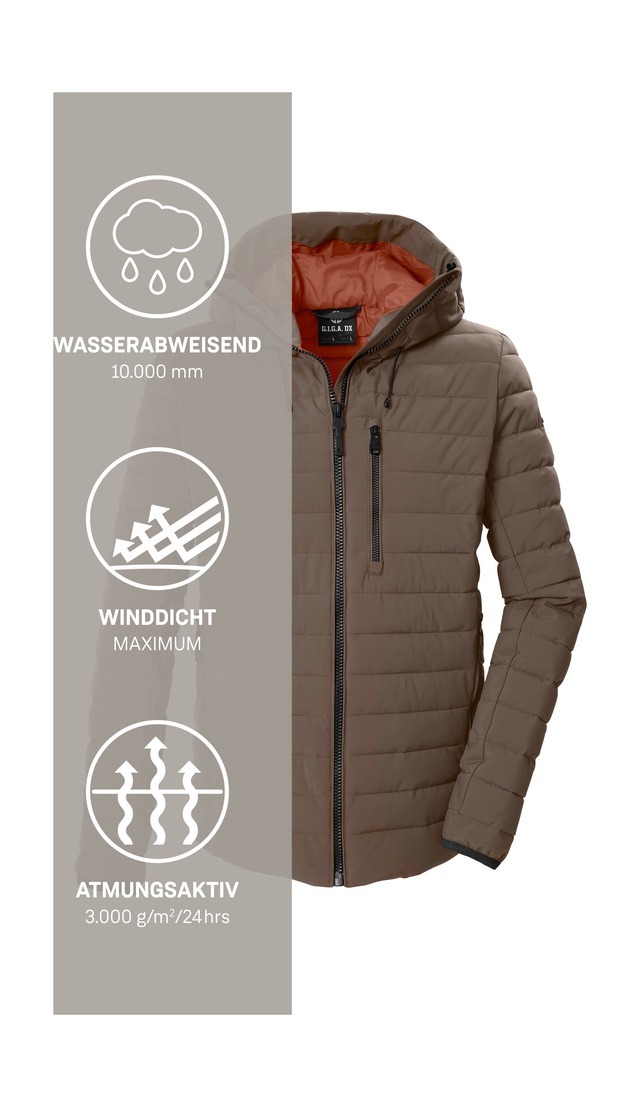 G.I.G.A. DX by killtec Steppjacke »GW 15 MN QLTD JCKT« Winddichte, wasserabweisende Herren Steppjacke mit Teflon EcoElite™