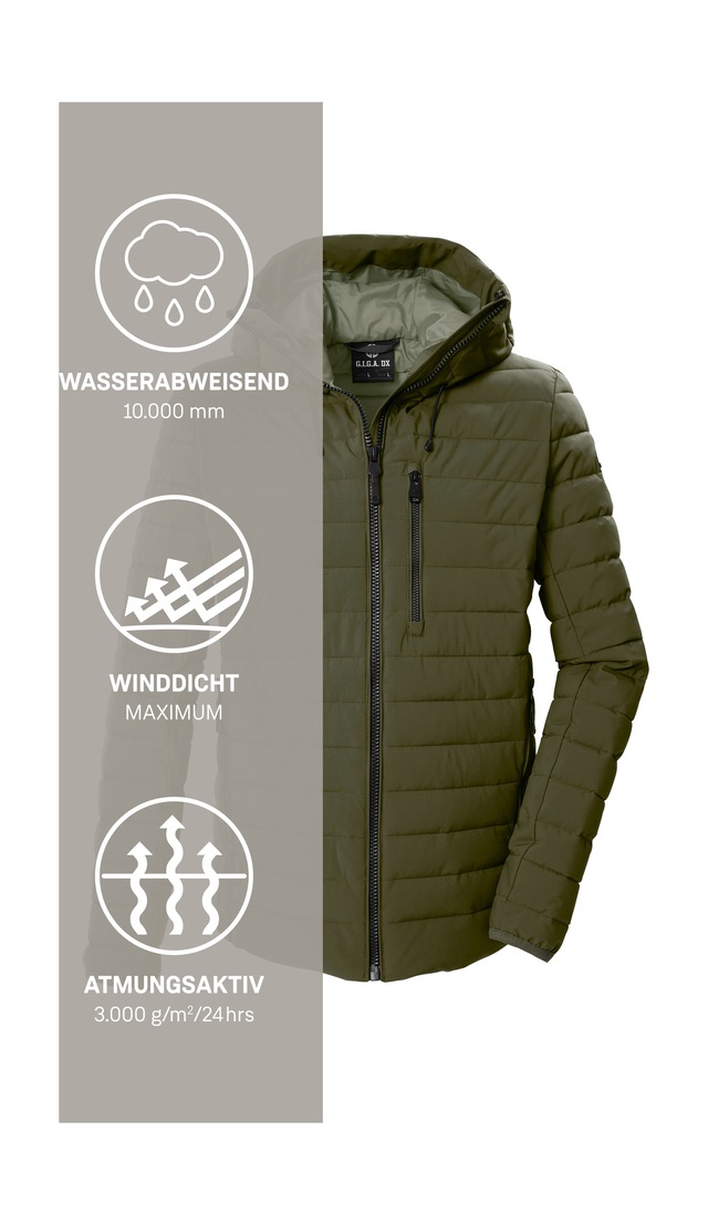 G.I.G.A. DX by killtec Steppjacke »GW 15 MN QLTD JCKT« Winddichte, wasserabweisende Herren Steppjacke mit Teflon EcoElite™