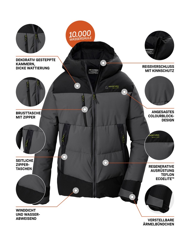 Killtec Steppjacke »KOW 182 BYS QLTD JCKT« Winddichte, wasserabweisende Kinderjacke mit Teflon EcoElite™