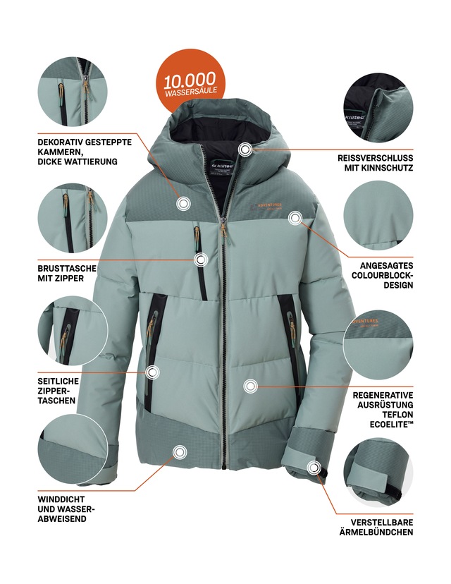 Killtec Steppjacke »KOW 182 BYS QLTD JCKT« Winddichte, wasserabweisende Kinderjacke mit Teflon EcoElite™